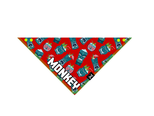 Red Tiki Dog Bandana • Personalized Dog Bandana